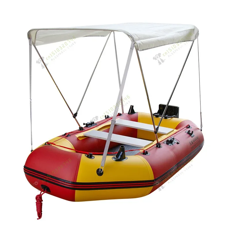 

Boat Tent 2 Bow Inflatable Boat Bimini Top with Rear Support Pole and Storage Boot for 1-1.5M Width Boat