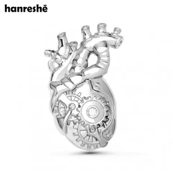 Hanreshe Anatomy Gear Heart Pin Medical Cardiology Lapel Backpack Brooch Badge Medicine Jewelry for Doctor Nurse Gifts