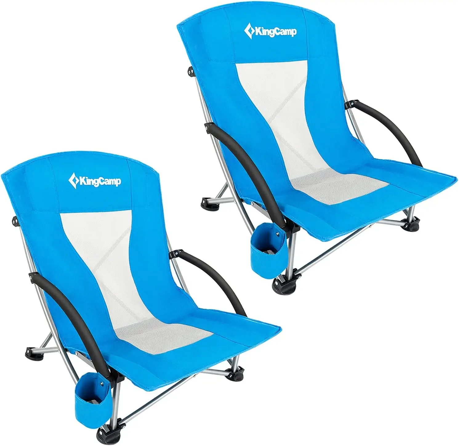 

Low Beach Chairs, Portable Folding Chair for Adults Extra Wide Ergonomic High Back Seat 300lbs Heavy Duty Lightweight