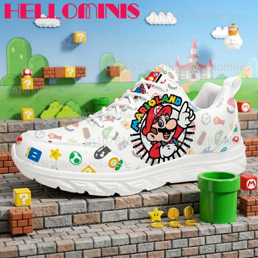 

Cartoon Pattern Mario Youth Student Men's Women's Shoes High Quality Low Top Easy To Wear Cool Casual Sneakers Size 28-44 Gift