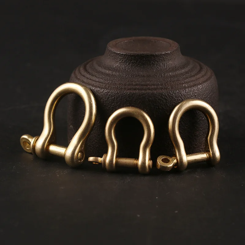 Brass Horseshoe Buckle Ring Hanging Buckle Luggage Leather Keychain D-shaped Horseshoe Buckle DIY Crafts and Accessories