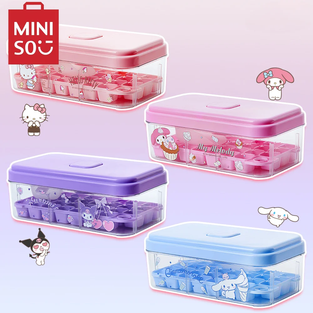 MINISO Sanrio HelloKitty Kuromi cinnamoroll One-touch Ice Cube Mold silicon popsicle mould ice maker silicone ice cube tray