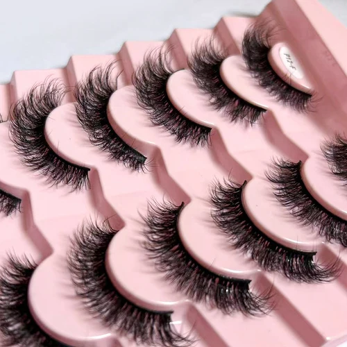 Imagen 2 del producto Pestañas de visón de imitación con volumen 3D clásico, pestañas postizas esponjosas de aspecto Natural, pestañas de ojo de gato tenues, pestañas de visón 3D esponjosas