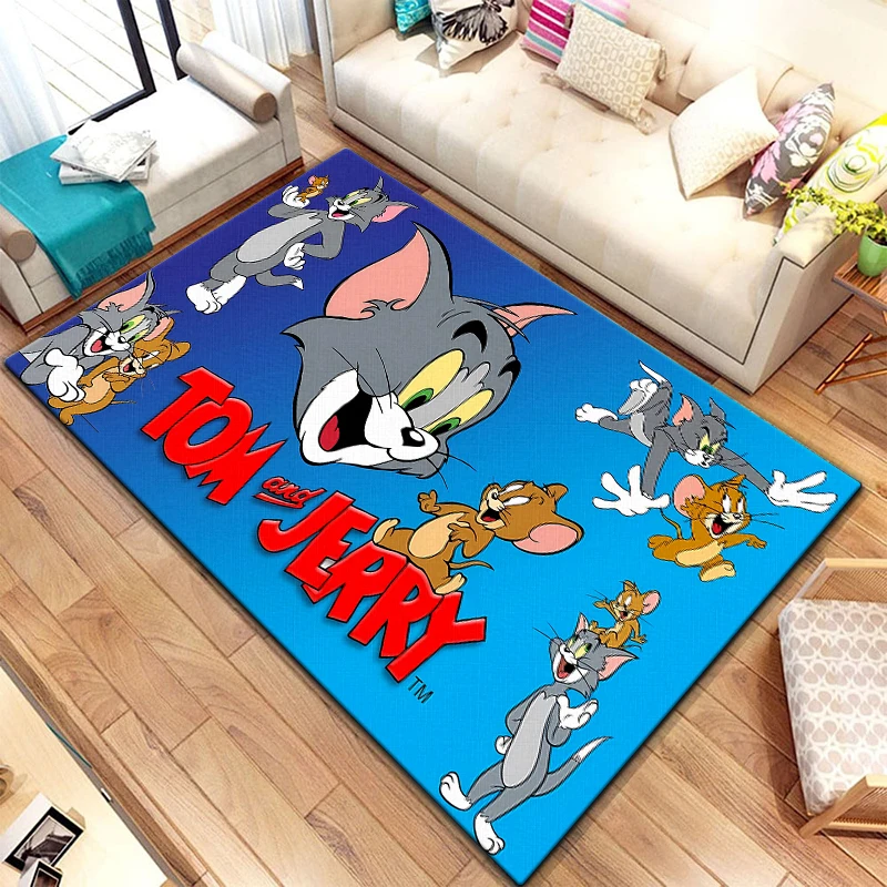 Tom and Jerry Miniso Cartoon HD Printed Carpet for children,Living room Bedroom floor mat Kitchen mat Children\'s Bedroom Mat