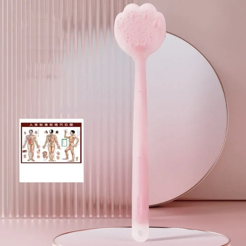 

Meridian Beat Silicone Tapping Plate Long Handle Blood Circulation Gua Sha Massage Stick Flexible Cat Paw Shape Body Massager