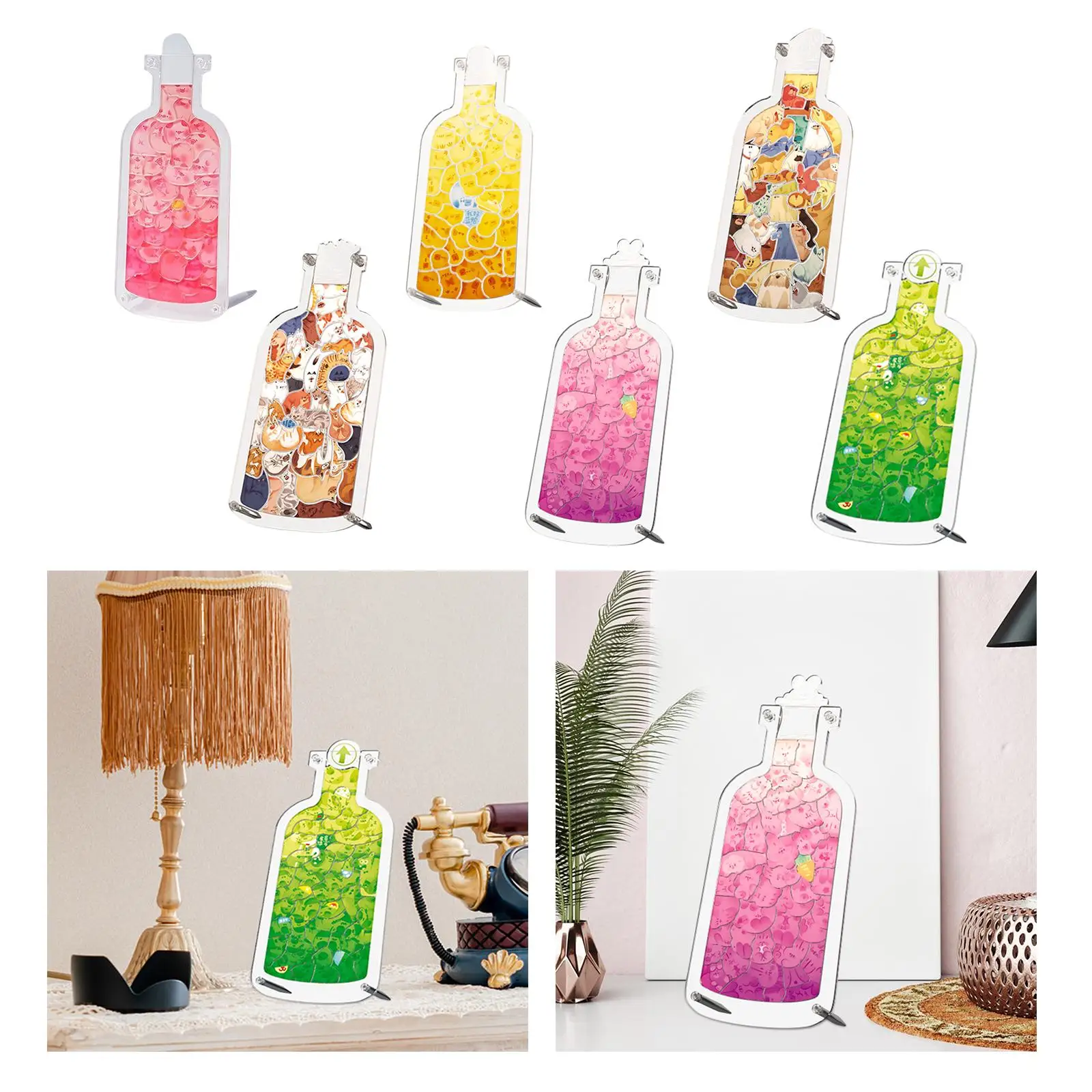 Animal Puzzle Toys Acrylic Puzzles DIY Home Decoration Birthday Gifts Acrylic Bottle Standee Puzzle for Adults Boys Girls