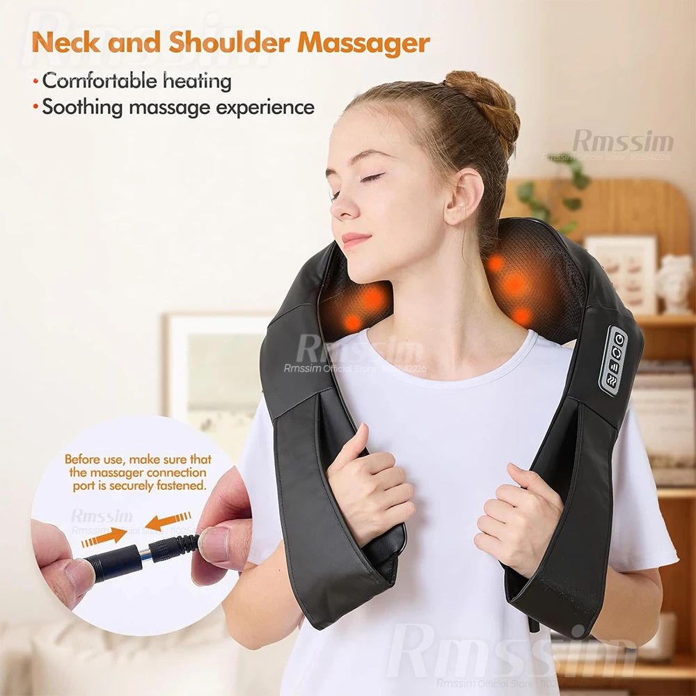 Electric Neck and Shoulder Massager with Heat, Deep Tissue 3D Kneading Pillow Shiatsu Back Massager for Muscle Pain Relief - view 5