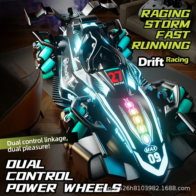 voiture-telecommandee-de-course-f1-a-sensations-gestuelles-4-roues-motrices-lumieres-led-derive-et-pulverisation-de-brume-pour-exterieur