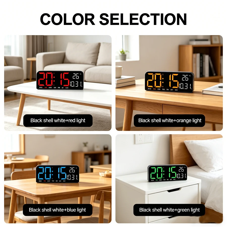 Digital Alarm Clock USB Powered Clock 12/24h  Alarm Brightness Adjustable Electronic LED Alarm Table Clock Home Decoration