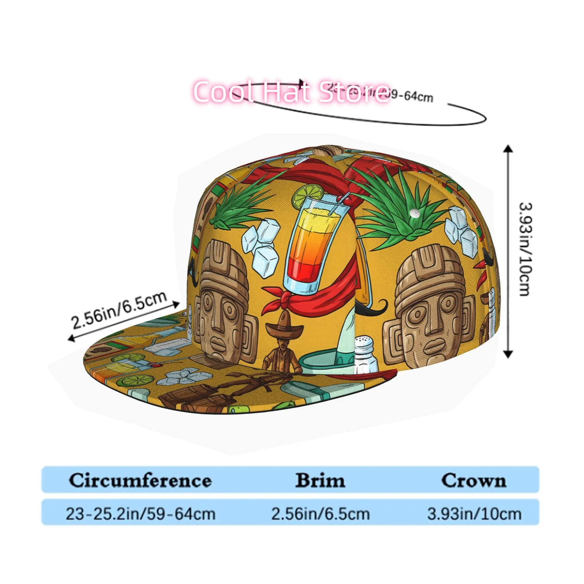 Men'S, Women'S, And Unisex Flat Brim Baseball Cap, Hip Hop Streetwear Snapback Trucker Hat Suitable for Aztec totem stone statue