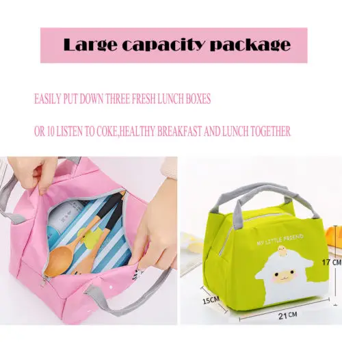 Portable Lunch Bag Thermal Insulated Lunch Box Tote Cooler Bag Bento Pouch Lunch Container School Food Storage Bags Lunch Bag