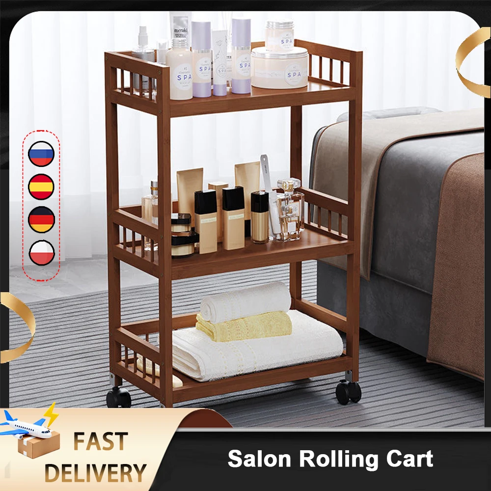 Carrello portaoggetti a 3 ripiani con ruote, multifunzione, per bagno/cucina/soggiorno