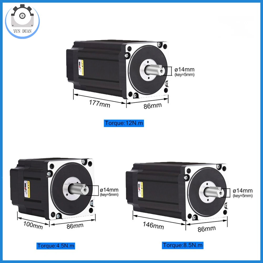 Imagem -05 - Motorista Híbrido do Servo Motor Hbs86h 86 mm ph Nema34 do Motor de Passo do Motorista do Motor Deslizante dos Jogos 12n. m do Motor Deslizante do Laço Fechado do Nema 34