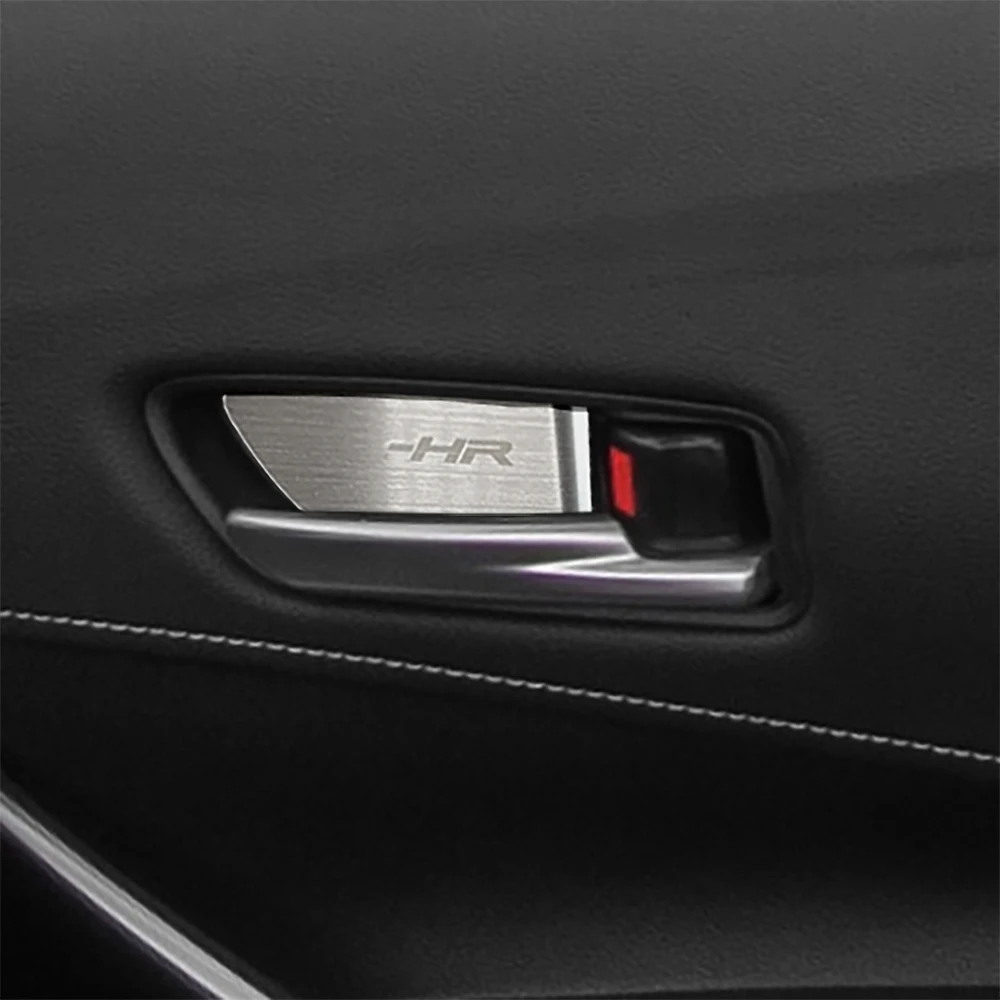 Czarne metalowe naklejki na klamki wewnętrzne do Toyoty C-HR CHR 2024 2025 Akcesoria Części samochodowe — zdjęcie 3