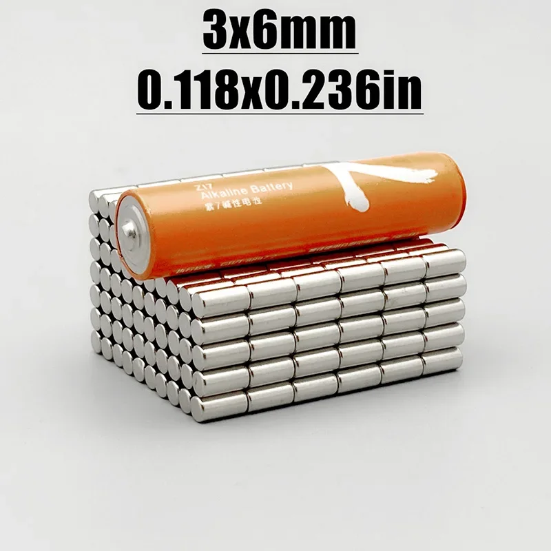 50-2000pcs 3x6mm Magnet Neodymium Magnet N35 NdfeB Round Shape 3*6 Magnet Accessory Permanent Magnetic Imanes Fridge Diy Magnets