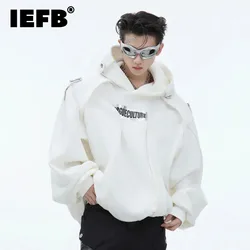 IEFB Autumn Winter Men's Hoodie Deconstruction Design Thick Plush Loose Sweatshirt 2024 Hooded Darkwear Male Top Fashion 24E2728