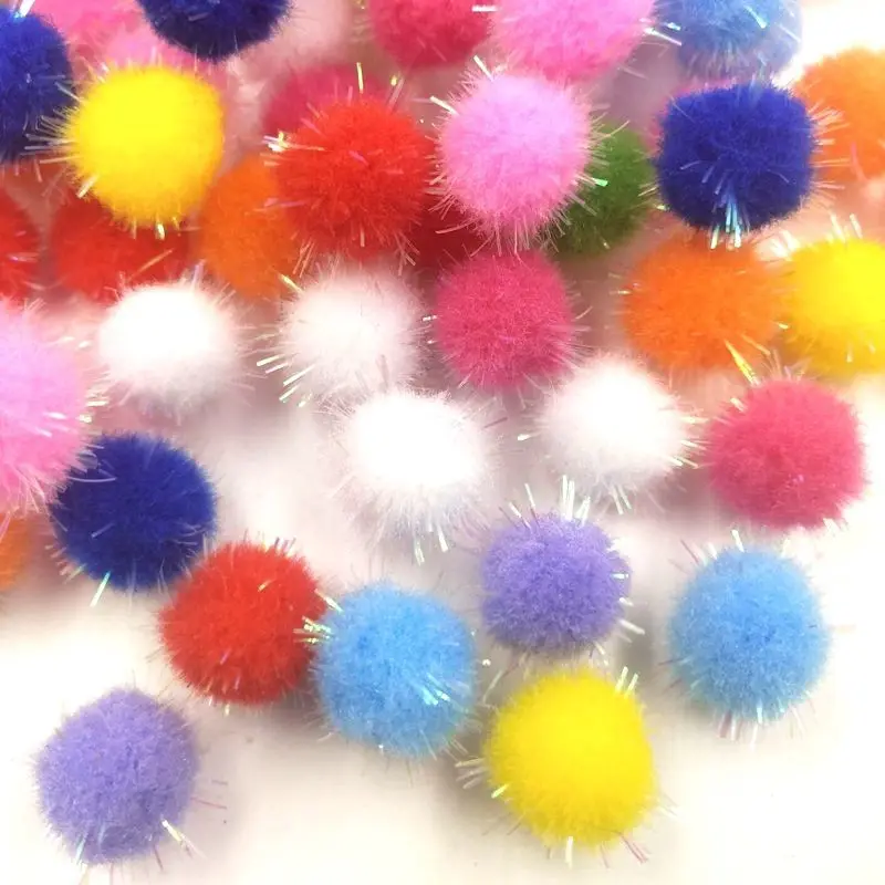 100 1.5cm colorful Hairballs Colored Onion Hairballs Children's Handmade Festival Decorative