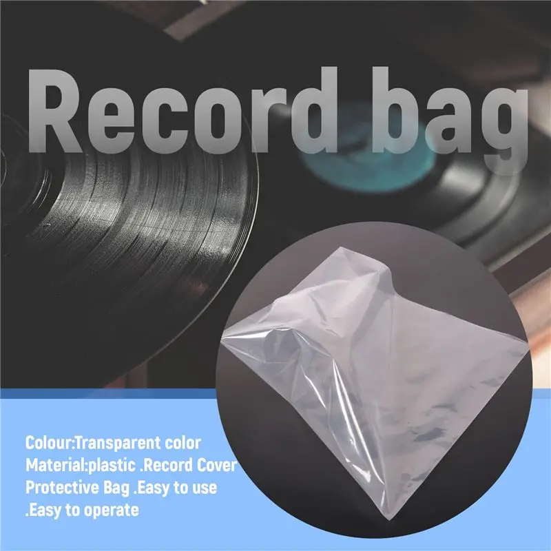 A84E-30 Flat Open Top Bag 6.7Mil Strong Cover Plastic Vinyl Record Outer Sleeves For 12 Inch Double /Gatefold 2LP 3LP 4LP
