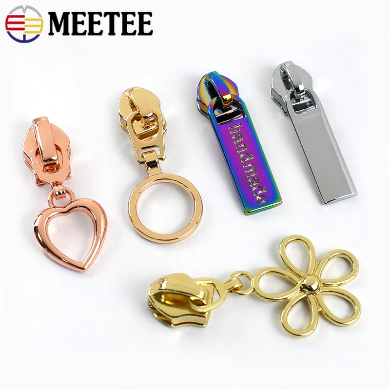 Meetee-ナイロンジッパープーラー、スライダークロージャー、衣類バッグを縫うためのジッパーヘッド、ジッパー修理キット、DIYアクセサリー、5、10、20個