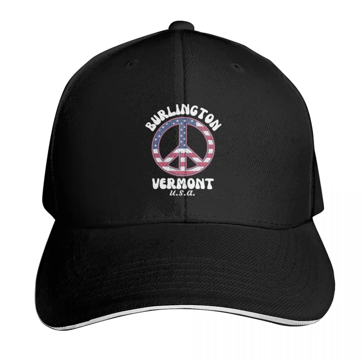 Retro Sixties Burlington, Vermont, Estados Unidos - Gorra de béisbol estilo vintage/hippie chic, gorro de invierno, gorra snapback para hombre y mujer