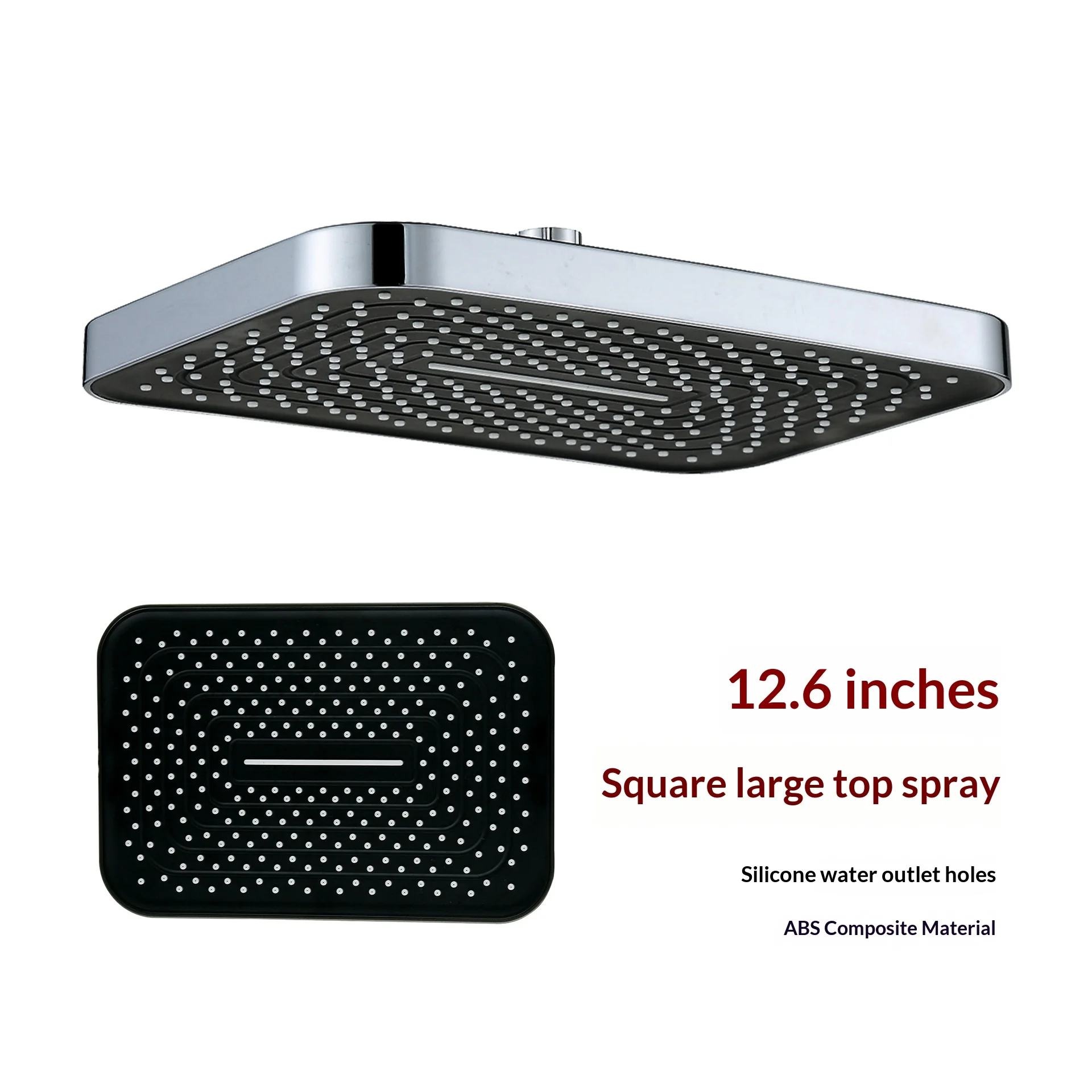 Hot-selling American-style pressurized 12.6-inch square large shower head