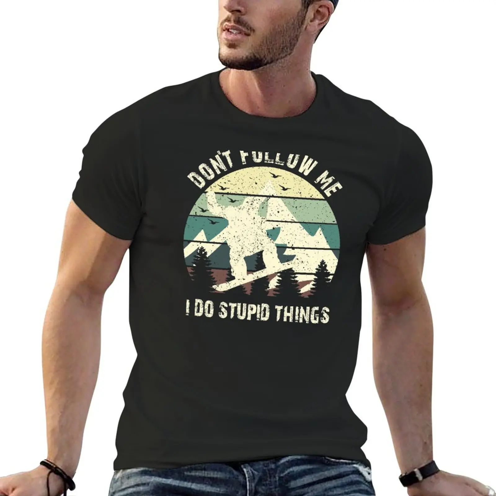 Don't Follow Me I Do Stupid Things T-Shirt oversized shirts graphic Aesthetic clothing outfits for men