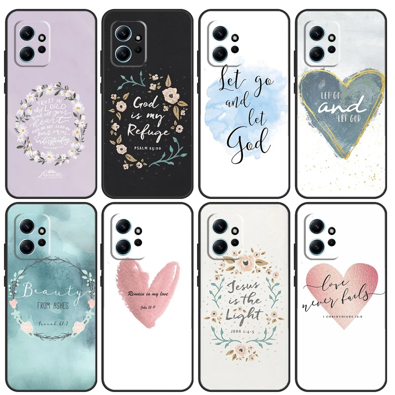 Christian Scripture For Xiaomi Redmi Note 12 11 10 9 Pro 9S 10S 11S 12S Phone Case For Redmi 12 9C 10C 12C 13C