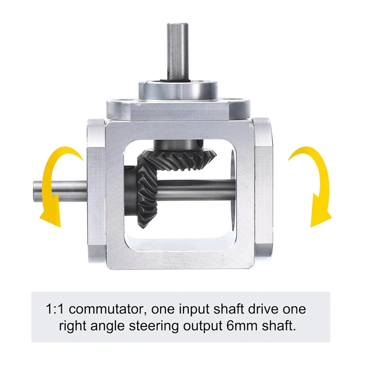 RTCX-Gear-Box 90 Degree Right Angle Bevel Gear-Box 1:1 Single Output Shaft 1 Module 20 Teeth Bevel Gear Aluminum Frame