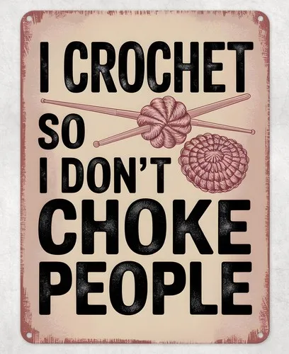 I Crochet Choke People Metal Poster Wall Tin Sign Man Cave Shed Home Plaque --Tin Sign