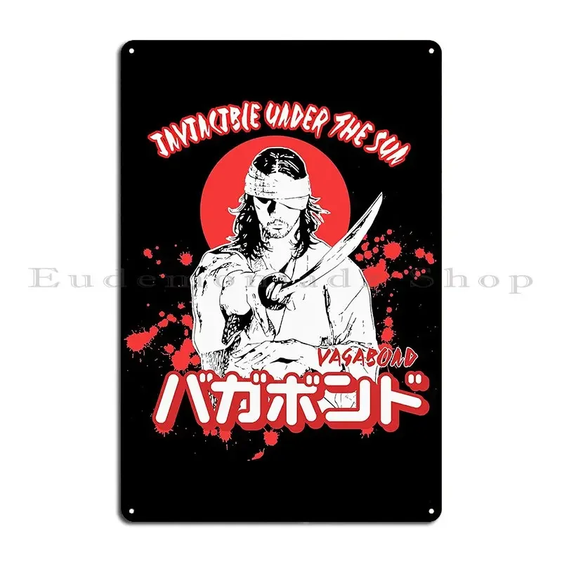Music Vintage Retro Vagabond Invincible Under The Sun Musashi Miyamoto Metal Sign Designing Print Classic Tin Sign Poster