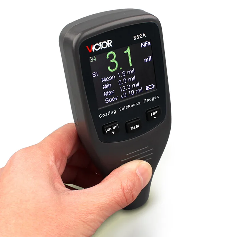 VC852A Coating Thickness Gauge, Zinc‑coating & Car Paint Film Tester, Paint Thickness Detector