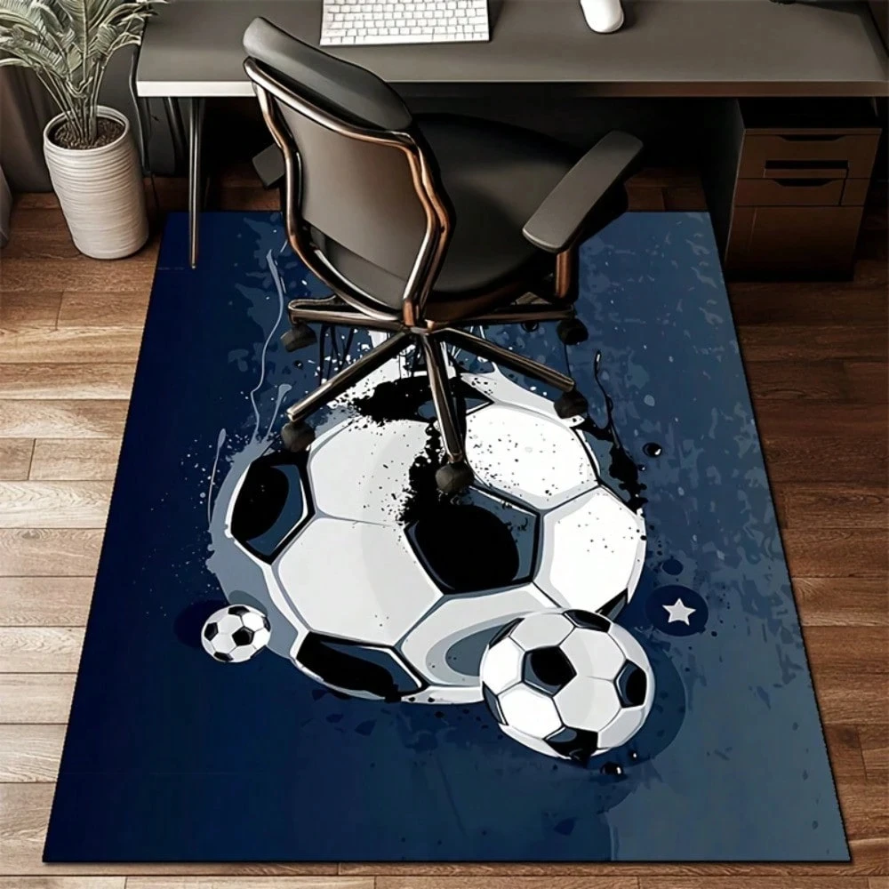 Fire Ball Soccer Carpet Living Room Floor Mat Non Slip Bedroom Doormat Washable Home Hallway Area Decor Rug  Play Area Rug