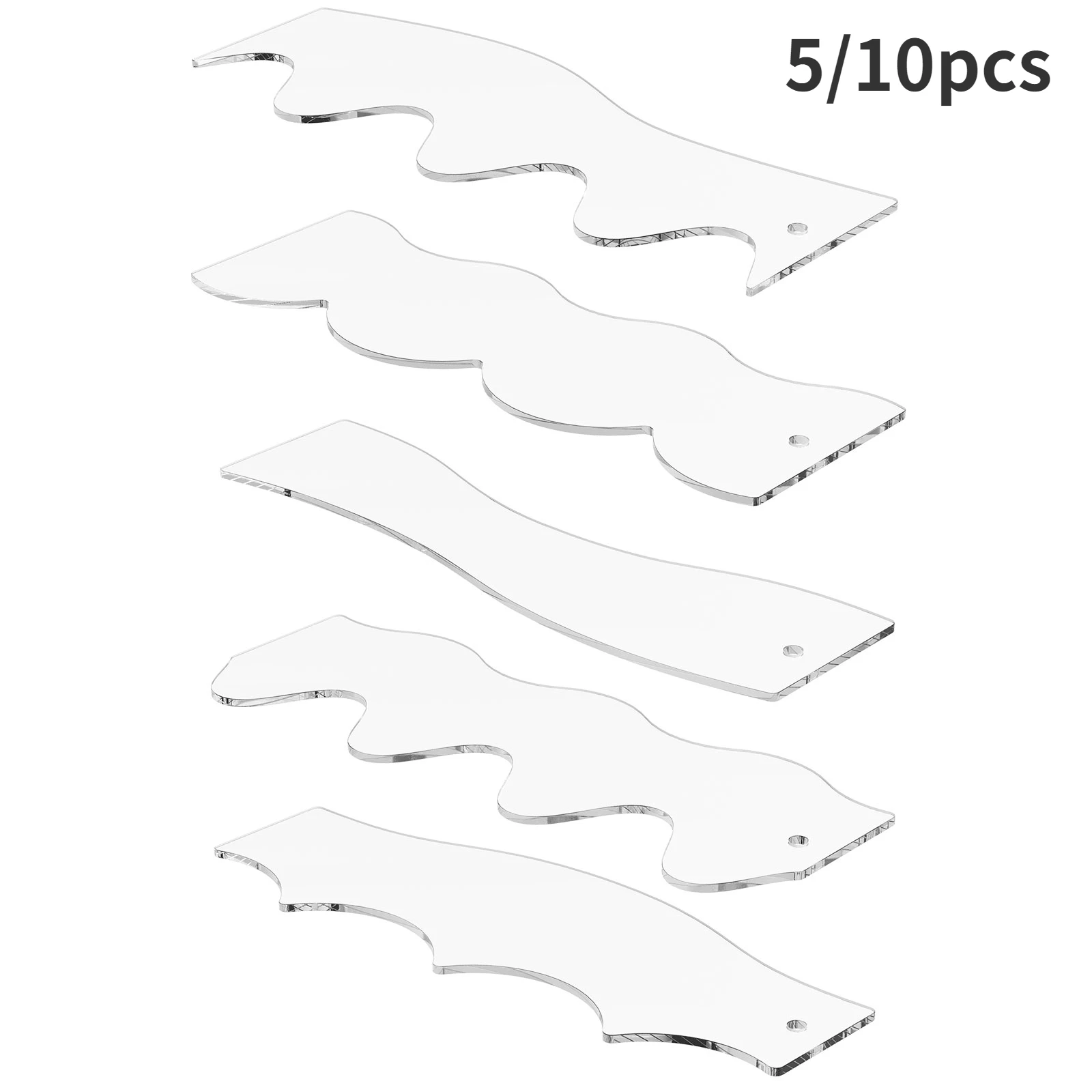 5/10 sztuk Linijka i szablony do pikowania z falistą krawędzią Akrylowe szablony do pikowania Linijki do szycia z wolnym ruchem 6-osłowe pikowanie