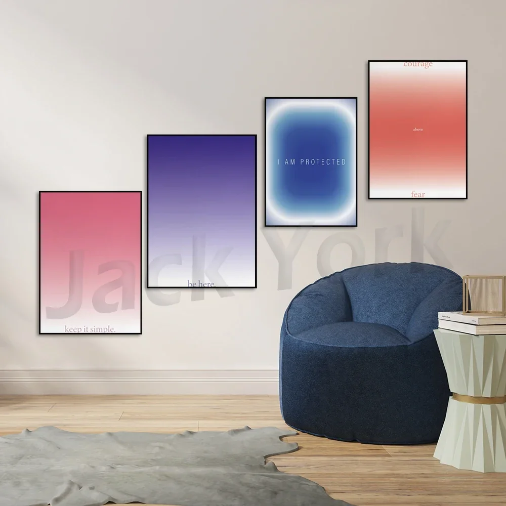 طباعة فنية جدارية تحفيزية، لوحة فنية جدارية متدرجة، طباعة فنية حديثة، ملصق الطاقة الروحية، تأكيد الشفاء #4