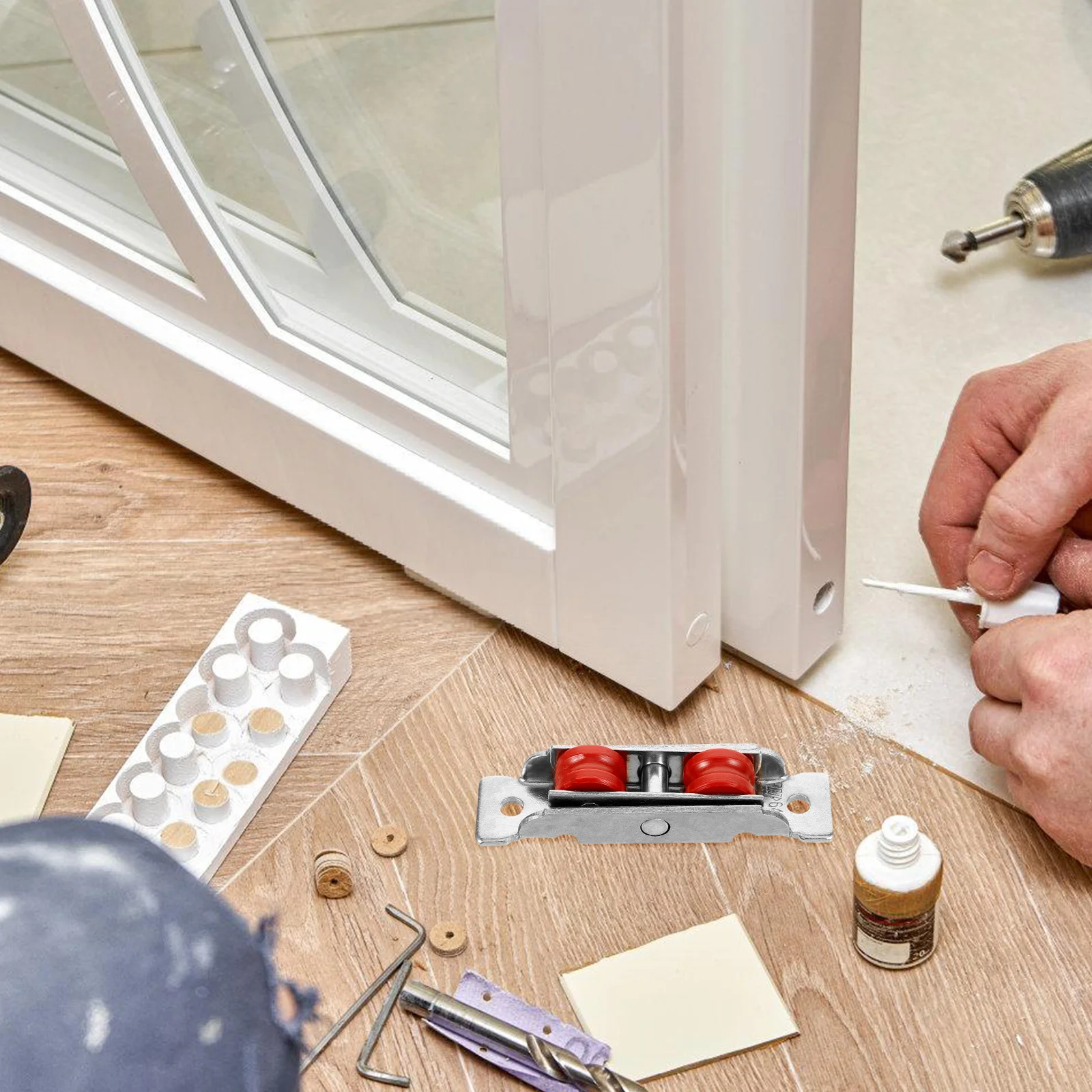 

2pcs Stainless Steel Sliding Rollers Heavy Duty Nylon Wheels For Smooth Operation Sliding Cabinet Door Hardware Patio Door