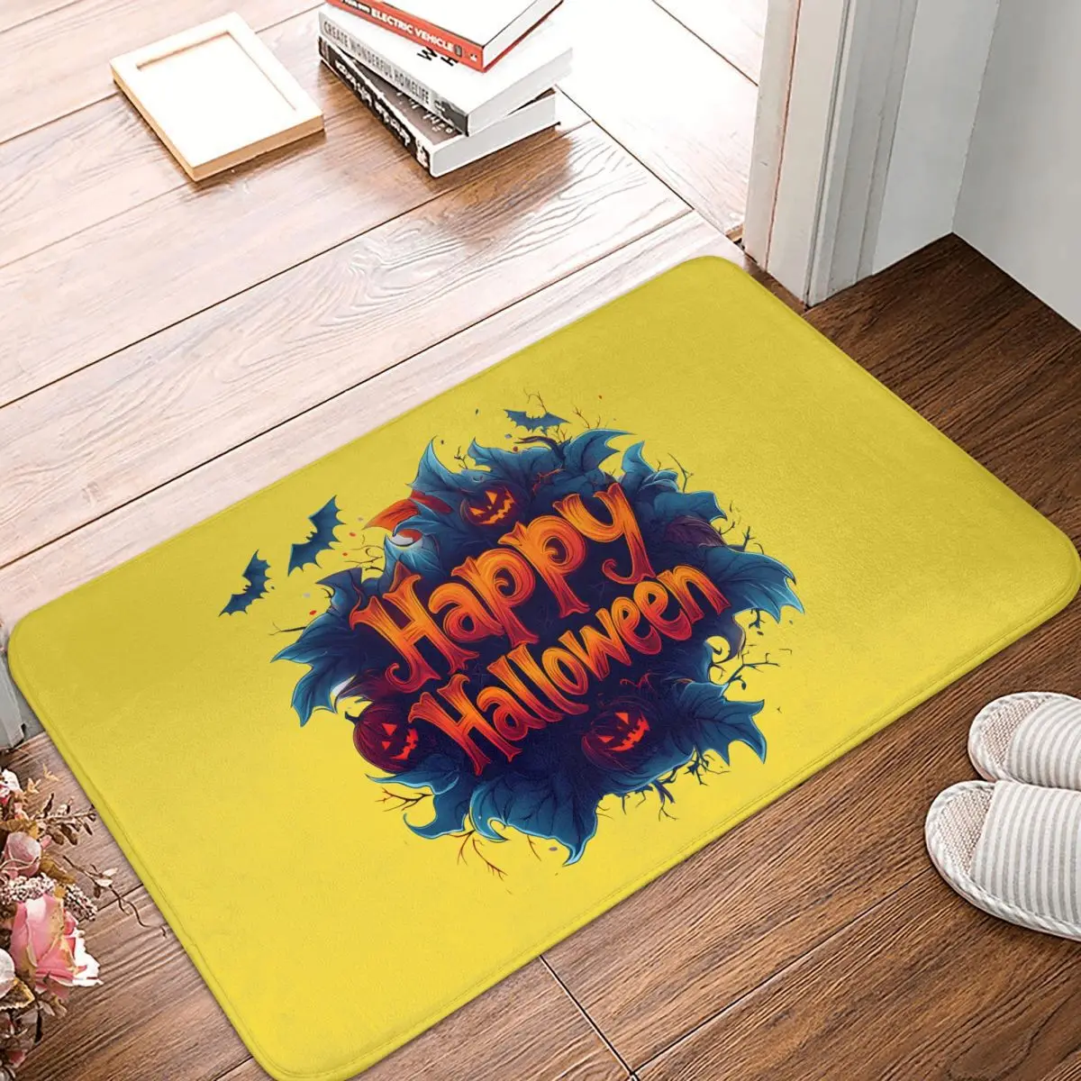 Happy Halloween Celebration 2 Front Door Mat Anti-Slip Indoor Absorbent Doormat Kitchen Balcony Entrance Rug Carpet