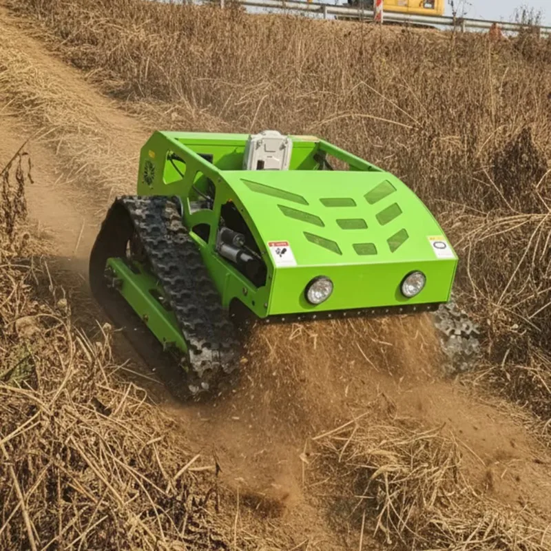 Sale Intelligent Automatic Remote Control Lawn Mower Crawler Multi-Terrain Orchard Mower With Dozer