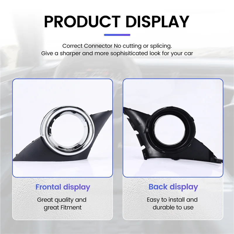 A03E-سيارة الجبهة الضباب غطاء خفيف كروم فوجلايتس الإطار شواء اكسسوارات السيارات ل 207 سبورت 2006-2009