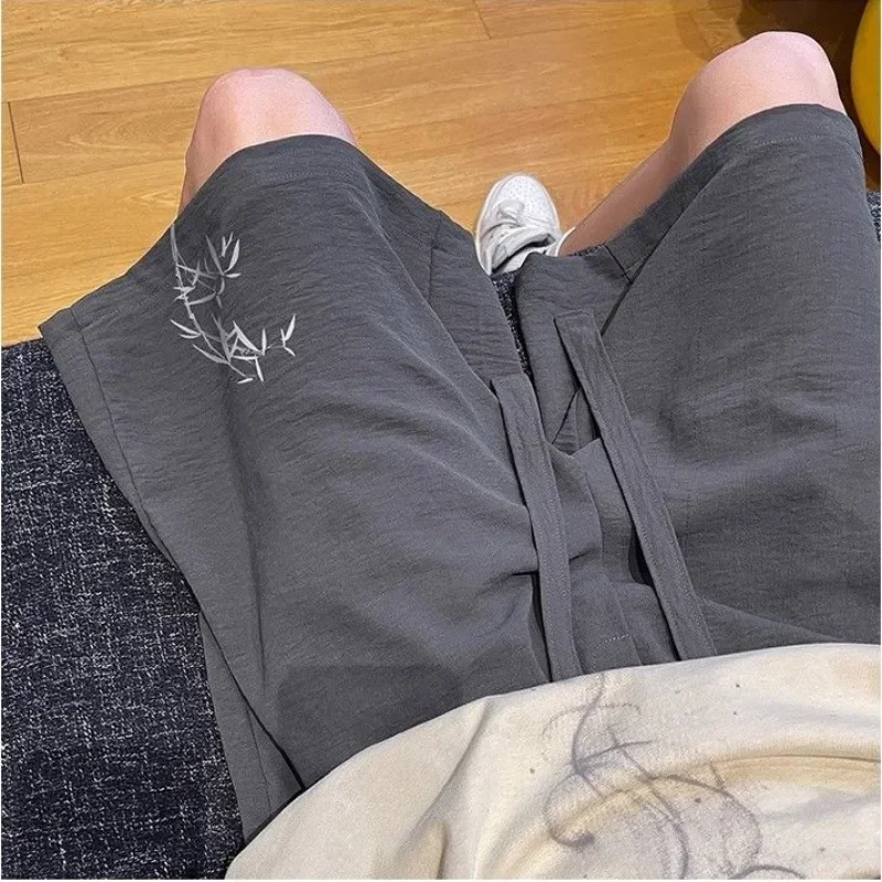 Мешковатые шорты на шнурке для мужчин с карманами, свободные, широкие, быстросохнущие, новые, оптом, персонализированные летние мужские шорты Y2k