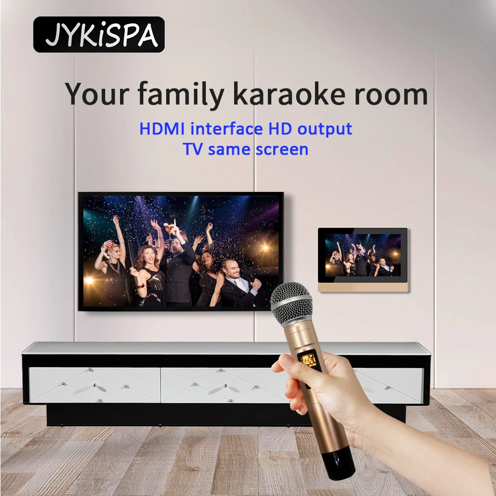 Smart WiFi Wall Amplifier Bluetooth Home Audio Music System  Android 8.1 With Handheld Wireless Microphone Audio Living Room