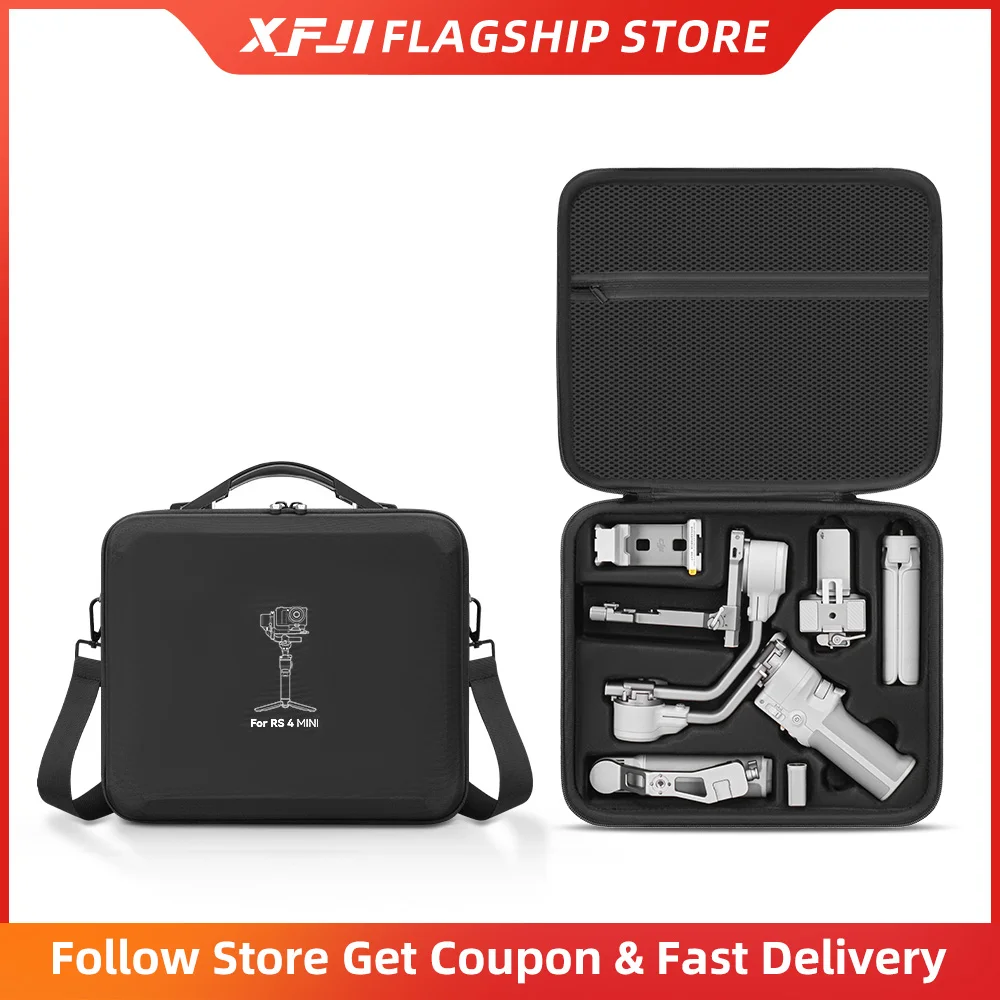 XFJI Storage Bag for DJI Ronin RS 4 Mini Combo Gimbal Stabilizer Accessories Portable Nylon Hard Shell Carrying Case Organizer