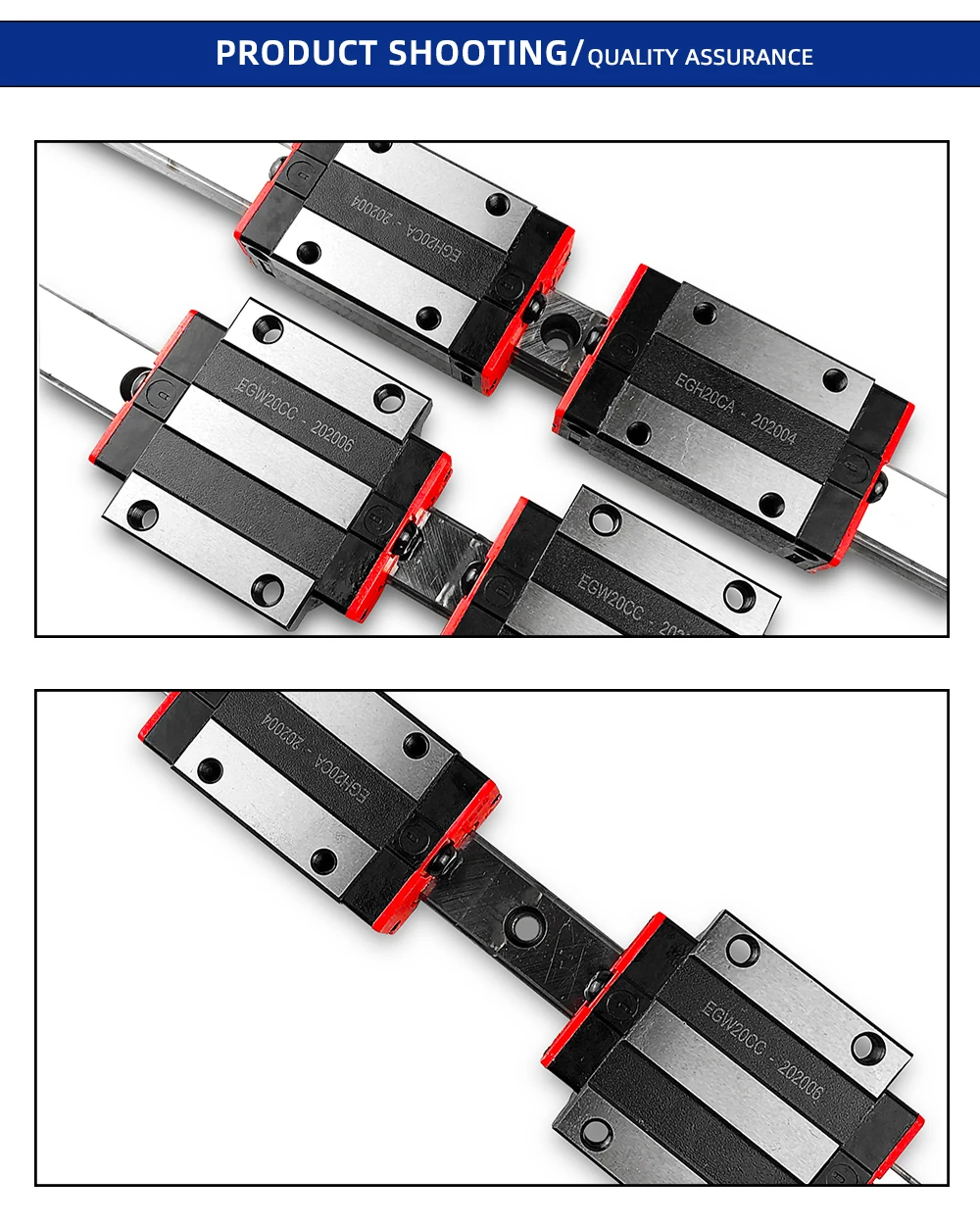 2 Stück EGR15 EGR20 EGR25 Linearführung 100 mm-1000 mm Linearschienen + 4 Stück EGH15CA EGH20CA EGH25CA EGW20CC Schieberblock für CNC-Teile – Detail 12