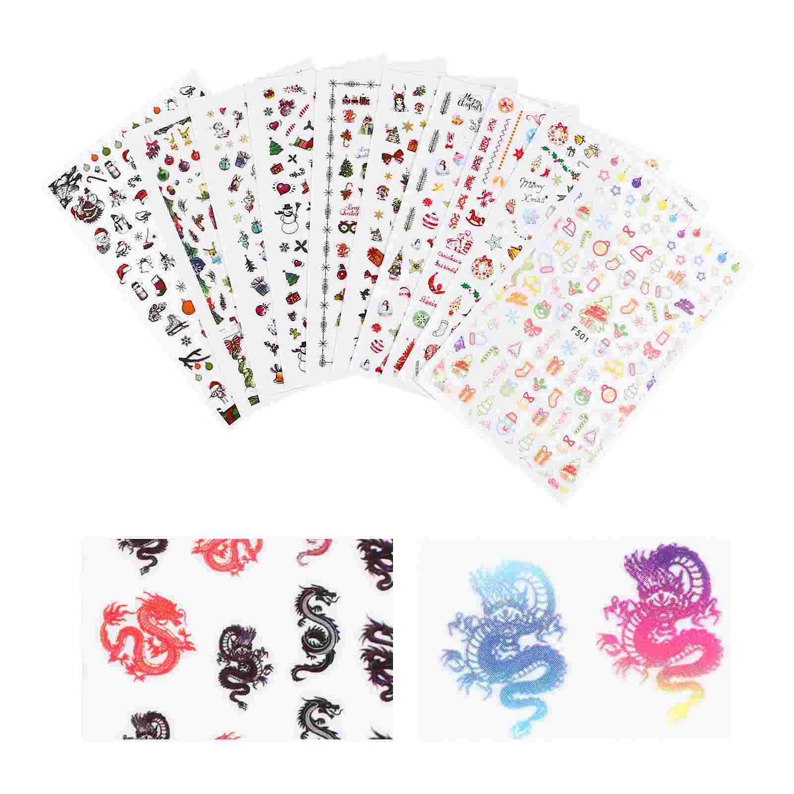 

Dragon Sticker for Nails Adhesive Stickers Kids Manicure Decal Women Child Dog