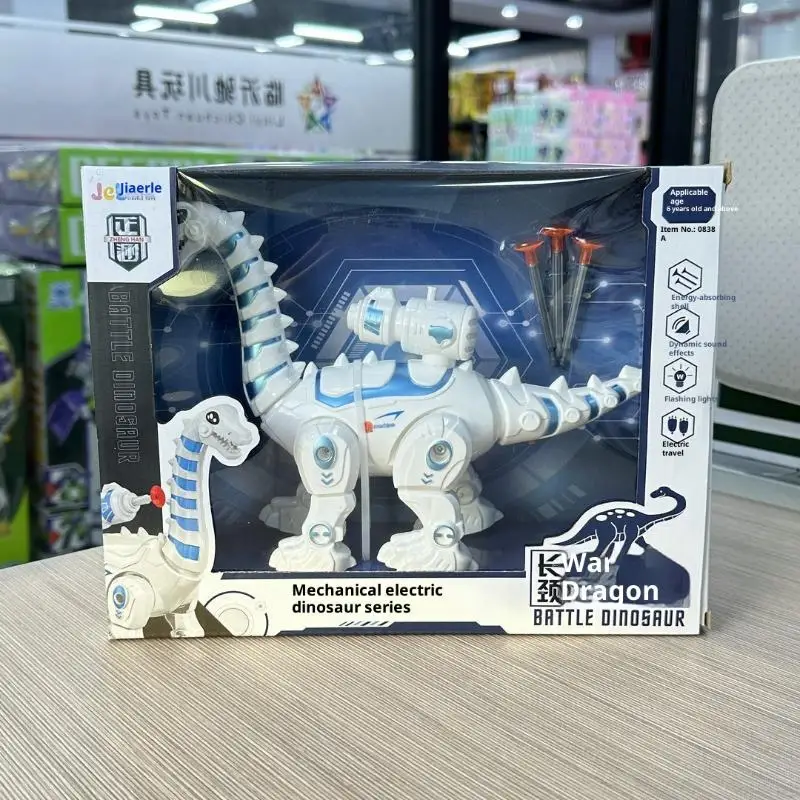 Set di giocattoli interattivi per dinosauri robot T-Rex, presenta lancio di proiettili, luci e suoni