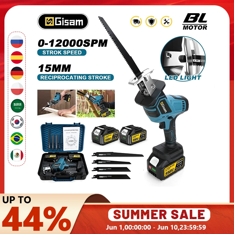 Gami 12000Spm scie alternative sans brosse 3600W tronçonneuse électrique sans fil outils de coupe du bois et du métal pour makita broches de batterie 18v