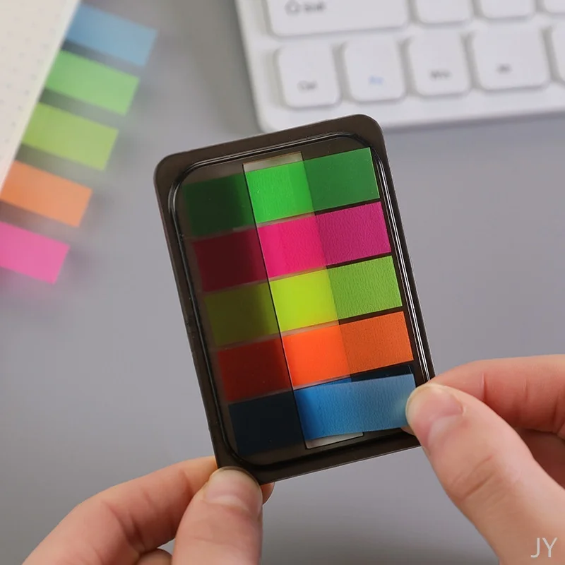 100 Sheets Morandi Color Sticky Notes Marking Index Sticker Fluorescent Index Tabs for Organization and Notes School Supplies