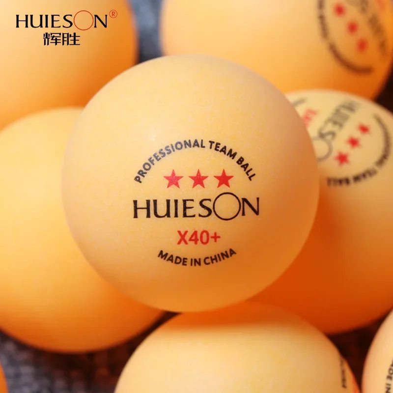 50pcs Huieson X40+ Ping Pong Balls 3 Stars New ABS Plastic High Elasticity Professional Table Tennis Ball Durable for Training