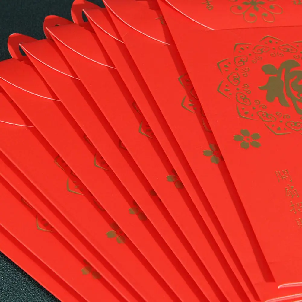 Bolsillos para dinero de la suerte, año de serpiente china en forma de abanico, sobre plegable rojo HongBao, suministros, sobres para fiesta, rojo F0C1