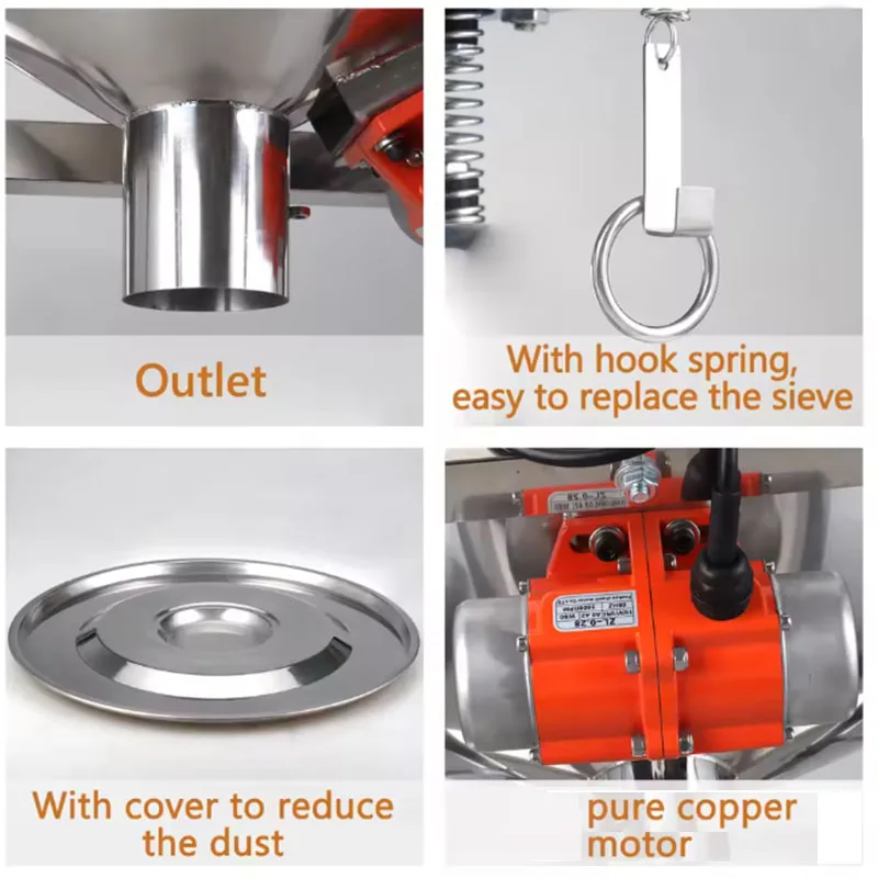 50cm Vibrating Sieve Machine Electric Vibration Screen Powder Machine Electrostatic Spraying Screening Machine