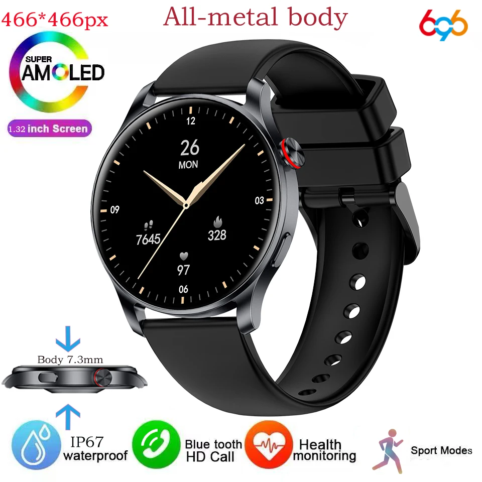

Smart Watches Women 7.3mm Ultra-thin Body 3D Dynamic AMOLED Screen Blue Tooth Call Smartwatch Heart Rate Sports Lady Watch Men